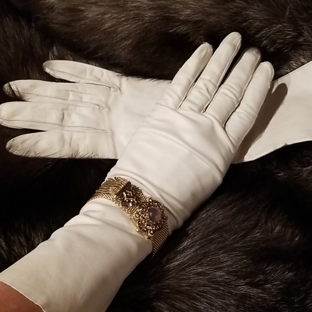 Intake kid leather light Gray gloves 13 " - Picture 1 of 8
